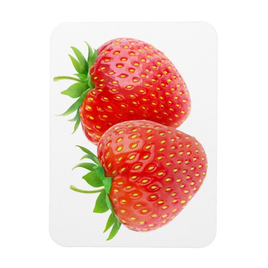 Zwei Erdbeeren Magnet (Vertikal)