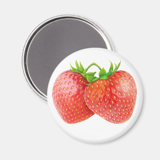 Zwei Erdbeeren Magnet (Vorderseite/Rückseite)