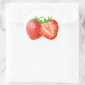 Zwei Erdbeeren Runder Aufkleber (Tasche)