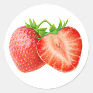 Zwei Erdbeeren Runder Aufkleber