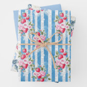 Zwei Erdbeeren und eine solide Farbe Geschenkpapier Set (Beispiel)