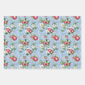 Zwei Erdbeeren und eine solide Farbe Geschenkpapier Set (Vorderseite)