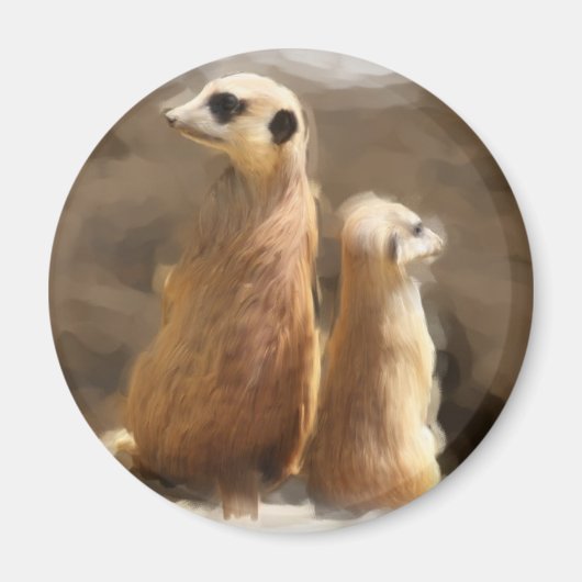 Zwei Erdmaennchen Magnet (Vorne)