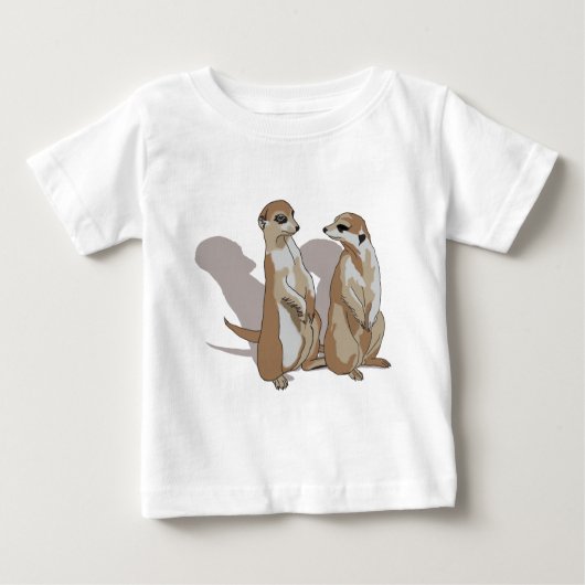 zwei Erdmännchen mit Schatten Baby T-shirt (Vorderseite)