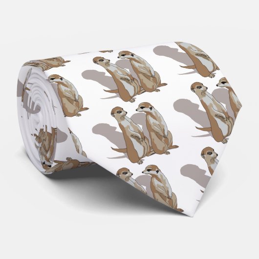 zwei Erdmännchen mit Schatten Krawatte (Gerollt)