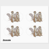 zwei Erdmännchen mit Schatten Ovaler Aufkleber (Blatt)