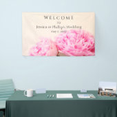 Zwei Erdnüsse rosa Banner (Messeveranstaltung)