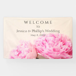 Zwei Erdnüsse rosa Banner