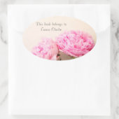 Zwei Erdnüsse rosa Ovaler Aufkleber (Tasche)