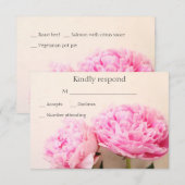 Zwei Erdnüsse rosa RSVP Karte (Vorne/Hinten)