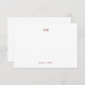 Zwei erste Monogramm-Black Couple Stationer Dankeskarte (Vorne/Hinten)