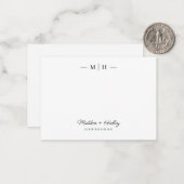 Zwei erste Monogramm-Elegant-Coupé-Stationery Mitteilungskarte (Vorderseite/Rückseite Beispiel)