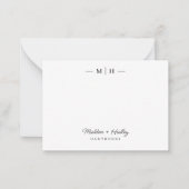 Zwei erste Monogramm-Elegant-Coupé-Stationery Mitteilungskarte (Vorderseite)
