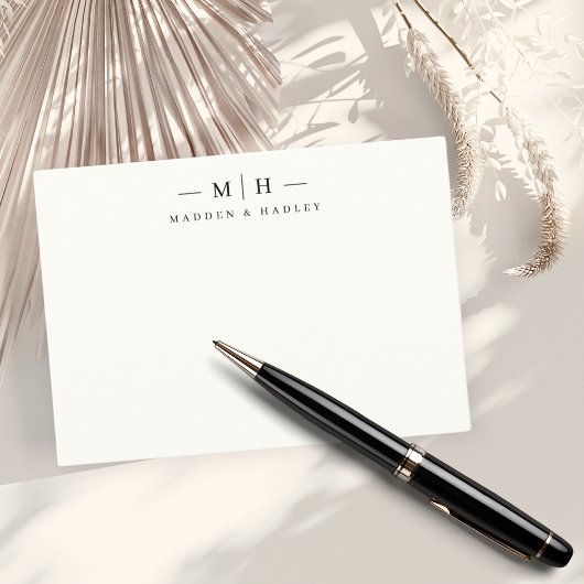 Zwei erste Monogramm-Elegant-Coupé-Stationery Mitteilungskarte