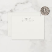Zwei erste Monogramm-Elegant-Coupé-Stationery Mitteilungskarte (Vorderseite/Rückseite Beispiel)