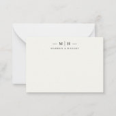 Zwei erste Monogramm-Elegant-Coupé-Stationery Mitteilungskarte (Vorderseite)