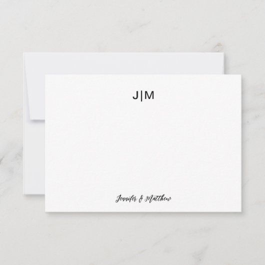 Zwei Erstklassiges Schwarzes Paar-Stationery Dankeskarte (Vorderseite)