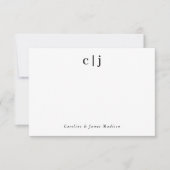 Zwei Erstmalige Monogramm-Couple-Neuauflage-Statio Mitteilungskarte (Vorderseite)