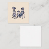 Zwei erwachsene Hunde und ein junger Welpe Vizsla  Quadratische Visitenkarte (Vorne/Hinten)