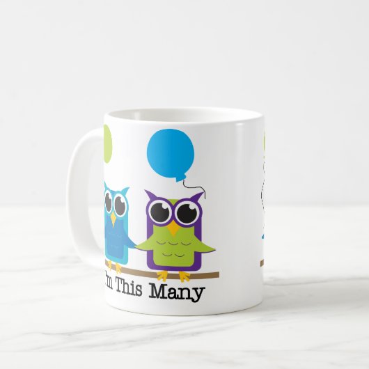 Zwei Eulen bin ich diese viele Kaffeetasse (Vorderseite Links)