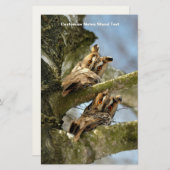 Zwei Eulen im Wald, Vögel, wild lebende Tiere Briefpapier (Vorne/Hinten)