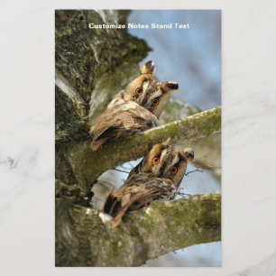 Zwei Eulen im Wald, Vögel, wild lebende Tiere Briefpapier