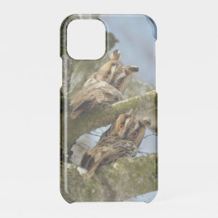 Zwei Eulen im Wald, Vögel, wild lebende Tiere Gele iPhone 11 Pro Hülle