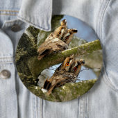 Zwei Eulen im Wald, Vögel, Wildtier Button (Beispiel)