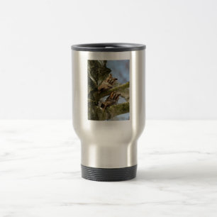 Zwei Eulen im Wald, Vögel, Wildtier-Reise-Tasse Reisebecher