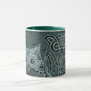 Zwei Eulen kombinierte Tasse