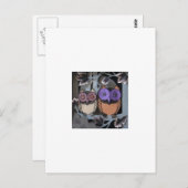 zwei Eulen Postkarte (Vorne/Hinten)