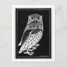 Zwei Eulen Vintage-Illustration