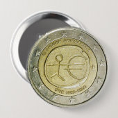 Zwei Euro-griechische Münzknopf Button (Vorne & Hinten)