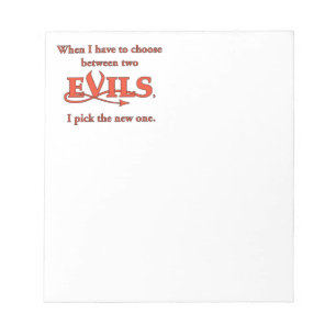 Zwei Evils Notizblock
