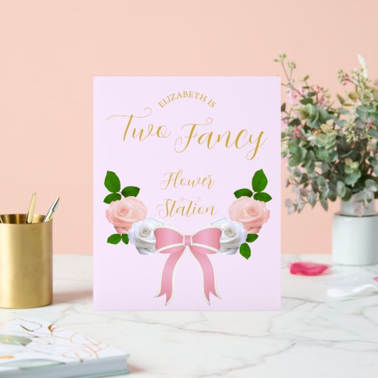 Zwei Extravagante Bow Floral Geburtstag Acrylschild (Hochzeit)