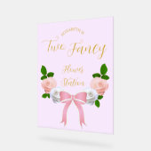 Zwei Extravagante Bow Floral Geburtstag Acrylschild (Winkel)