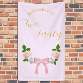Zwei Extravagante Bow Floral Geburtstag Banner
