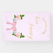 Zwei Extravagante Bow Floral Geburtstag Banner (Horizontal)