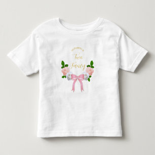 Zwei Extravagante Bow Floral Geburtstag Kleinkind T-shirt
