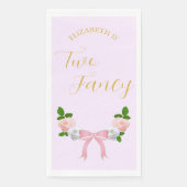 Zwei Extravagante Bow Floral Geburtstag Napkins Serviette (Vorderseite)