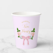 Zwei Extravagante Bow Floral Geburtstag Pappbecher (Vorderseite)