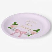 Zwei Extravagante Bow Floral Geburtstag Pappteller (Schrägansicht)