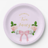 Zwei Extravagante Bow Floral Geburtstag Pappteller (Vorderseite)