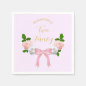Zwei Extravagante Bow Floral Geburtstag Serviette (Vorderseite)
