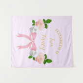 Zwei Extravagante Bow Floral Geburtstag Wandteppich (Vorderseite (Horizontal))