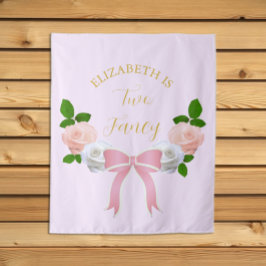 Zwei Extravagante Bow Floral Geburtstag Wandteppich