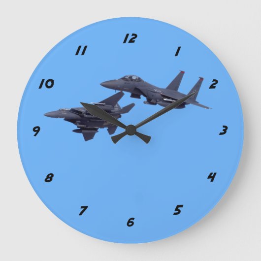 Zwei F-15E Streik Eagles Große Wanduhr (Vorderseite)