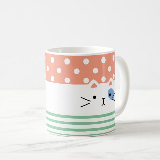 Zwei Faced Kitty Kaffeetasse (VorderseiteRechts)