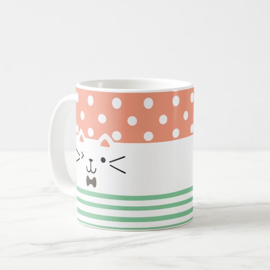 Zwei Faced Kitty Kaffeetasse (Vorderseite Links)