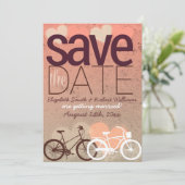 Zwei Fahrräder Niedliche Liebe Save the Date (Stehend Vorderseite)